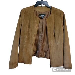 Alfani Tan Suede Leather Jacket